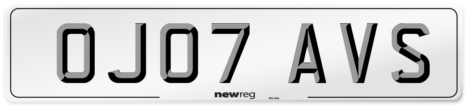 OJ07 AVS Number Plate from New Reg